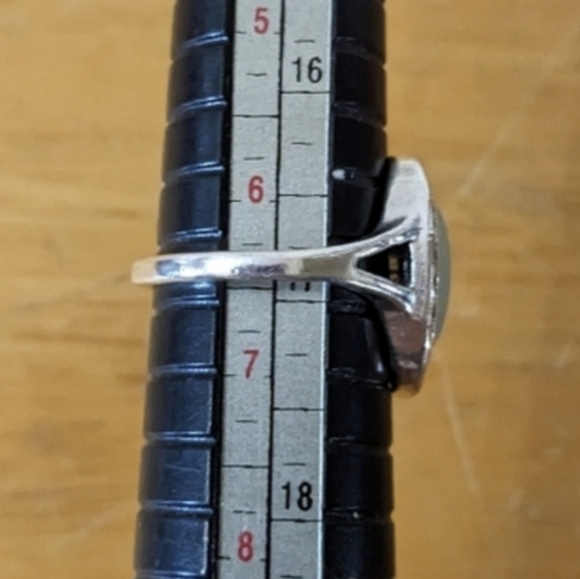 New Vintage Geometric Round Simulated Opal Gemstone Ring, T1B6D - Picture 2 of 2